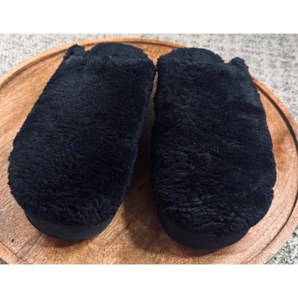UGG Womens Black Fuzzy Slide Slippers Size 9 - Picture 10 of 14
